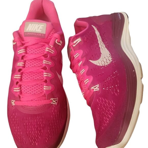 Nike Lunarglide 5 Mesh Raspberry Pink Running Sneakers - Picture 2 of 5